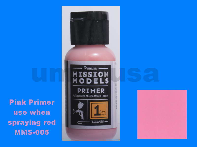 MMS005 PINK PRIMER (USE WHEN SPRAYING RED) 1oz - Acrylic Primer
